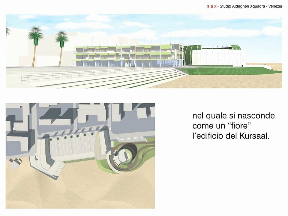 Riqualificazione dell’area di Piazzale Zenith: la nuova piazza, un parcheggio interrato e il Kursaal a Bibione (Venezia)